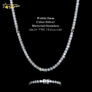 ジュエリーペンダントネックレス工場価格価格2mm 3mm 4mm 5mm 6.5mm VVS 925 Sterling Silver Moissanite Tennisチェーンブレスレット女性ブライダル