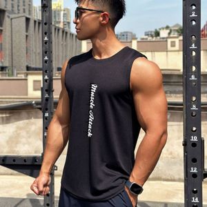 Men's Tank Tops Men Tank top Gym Mesh ventilation Workout Fitness Bodybuilding sleeveless shirt clothing Sports Singlet vest men Undershirt 230714