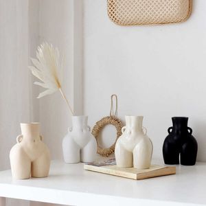 AshTrays Creative Ceramic Ass Vase Shape Ceramic Vase Decoration Ornament Home Desktop Decoration Living Room Decoration Ass Vase X0627