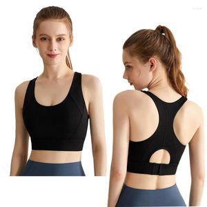 Women's Tanks One-Piece Sports Underwear Young Girls Yoga Bra Gym Tank Top Clothes Woman Shockproof Beauty Back With Buckles Fitness