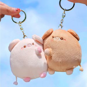 Plush Keychains A Pair Magnetic Couple Pig Keychain Cute Creative Toy Kawaii Girl Holiday Gift Personalized Magnet Backpack Pendant 230714