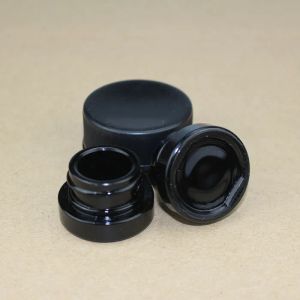 Fashion Black Ultraviolet glass jar 5 ml (0.17 fl oz) Pocket Size with child proof child resistance lid for thick oil