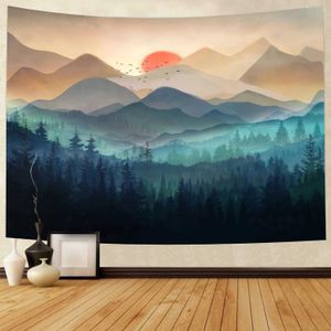 Tapestries Dome Cameras Mountain Tapestry Wall Hanging Forest Tree Art Tapestry Sunset Tapestry Nature Landscape Home Decor for Bedroom Living Room Dorm