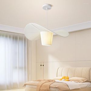 Żyrandole białe/beżowe tkanina nowoczesna minimalistyczna sypialnia salon jadalnia żyrandol wystrój domu wisząca lampa ręcznie tkanina