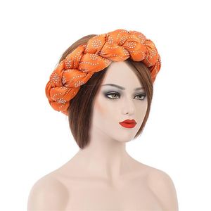 Ethnic Clothing 2021 Handmade African Cap Latest Exaggerated Big Satin Braid Nigerian Wedding Gele Women Turbans Ladies Head235C