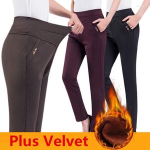 Kvinnor Pants High midja Kvinnor Penna 2023 Candy Color Stretch Leggings Plus Size 5XL Ladies Casual Trousers Black Femme Pantalon P188