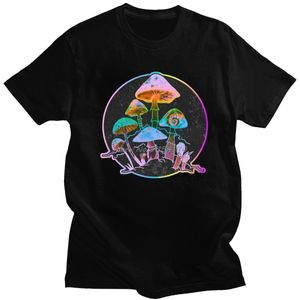 Blazers Garden of Shrooms T Shirt for Men Soft Cotton Leisure Tshirt Oneck Short Sleeves Psylocybin Mushrooms Tee Tops Fitted Clothing