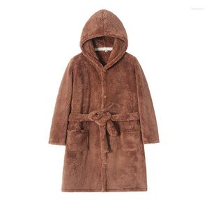 Kvinnors sömnkläder 2023 Autumn Winter Couples Warm Fleece Robe Women Coats for Home Kimono Bathrobe Robes Female Dressing Gown Nightwear