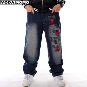 Herren Jeans Ganzkörperansicht Muster Gedruckt Lose Hip Hop Jeans Männer Europäische Amerikanische Marke Hip-Hop Trend Stickerei Denim Hosen Herrenjeans 230714