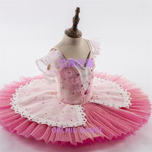 Scene Wear Handman Professional Högkvalitativ kvinnor Vuxna Performance Girls Swan Lake Rose Red Ballet Tutu Costumes