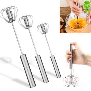 304 Stainless Steel Self-Turning Egg Beater, Hand Mixer Egg Whisk for Kitchen