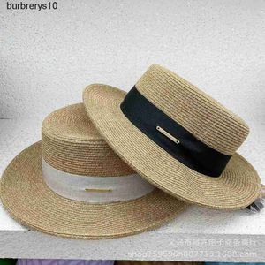 Japan and South Korea Tidy Little Fragrant Straw Hat Women's Summer Fashion Sunscreen Hat Beach Sunscreen Flat brimmed Straw Hat Sun hat