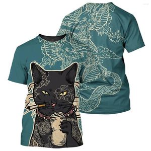 Camisetas Masculinas Moda Estampa 3D Est Animal Pocket Art Único Homem/Mulher Engraçado Harajuku Streetwear Camiseta Casual Manga Curta Tops
