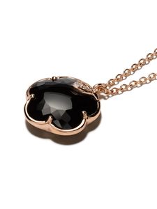 Far Fetch 18kt rose gold Petit Joli onyx and diamond necklace signer necklace for woman designer jewelry custom pendant 925 silver gold plated 18K gold clover