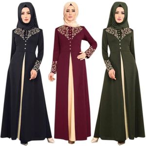 Roupas étnicas Árabes Robes Islâmicos Vestido Muçulmano Moda Abaya Dubai Apliques Peru Mulheres Elegante Longo2666