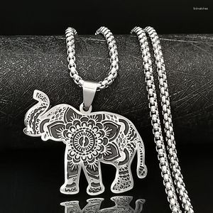 Hänge halsband hiphop smycken djur elefant män halsband rostfritt stål trolldom kvinnors nackkedja initial charms gåva