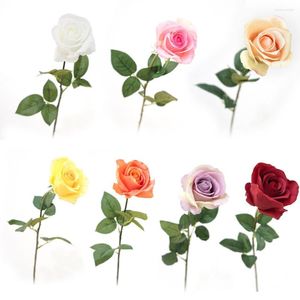 Decorative Flowers 1Pc Rose Silk Artificial Flower Bunch DIY Vase Home Garden Living Room Decoration Wedding Party Fake Pography Props