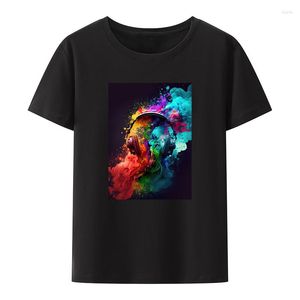 Men's T Shirts Headphones Music Cotton T-shirts Cartoon Style Print Printed T-shirt Top Casual Tees Y2k Tops Summer Short-sleev Tshirts For