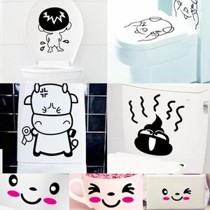 Adesivi murali 1 pz Vari Cute Cartoon Toilet Sticker Home Decor Stricker Funny Bathroom