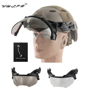Hełmy taktyczne Vulpo Regulowane kaski Flip Goggles Airsoft Paintball Szybki wiatrówek przeciw przeciwmgielce CS Wargame Protection 230715