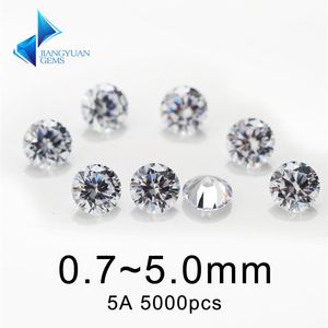 Cover-up 5000pcs 5a Cz Stone 0.75.0mm Factory Price Round Hine Cut White Color Loose Cubic Zirconia Wholesale Synthetic Gemstone