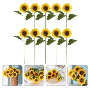 Fiori decorativi Girasole realistico Centrotavola fai-da-te Disposizione prop Simulazione Bouquet floreale Raccoglie mazzi di fiori freschi finti