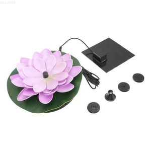 Trädgårdsdekorationer Solar Fountain Outdoor Decor Dekoration Solenergi Vatten Lily Fountain Pond Garden Artificial Floating L230715