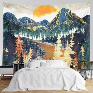 タペストリードームカメラSepyue Modern Minimalist Landscape Tapestry Nordic Insレストランウォールベッドルーム