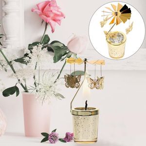 Candle Holders Design Rotating Tealight Stand Bord mittpunkt Cone Holder for Home Party Wedding (Golden)