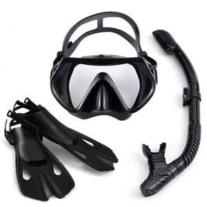 Nose Clip Dry Snorkel Set Pano 3 Window Mask AntiFog Scuba Diving Goggles and Professional Adult Snorkeling Swim 230715