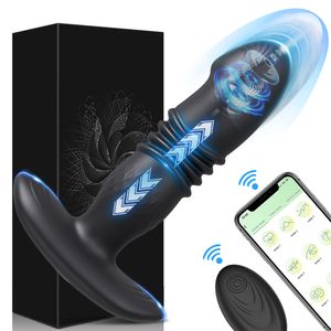 Vibradores Masculino Propulsor Massageador de Próstata APP Controle Remoto Sem Fio Butt Plug Vibrador Anal Brinquedos Sexuais para Casais Gays Estimulador 230714