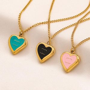 3colors Brand Designer Letter Pendant Necklaces Gold Plated Stainless Steel Necklace Women Wedding Party Jewerlry Accessories