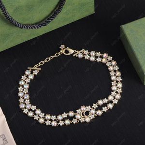 2023 Neue Star Crystal Chokers Halskette Damen Alphabet Luxus Designer Halskette für Frauen Party Hochzeitstag Schmuck Hohe Qualität mit Box