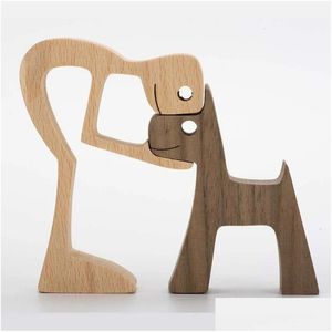 Искусство и ремесла Семейный щенок щенок деревянный корабли для собак настольные настольные столы настольный стол
