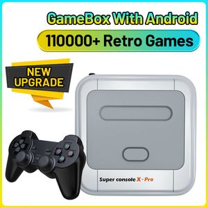 Portabla spelspelare Super Console X Pro Home TV Game Box med Android 4K HD Retro Gaming Console med 110000 Classic Games Emulators för PS1N64PSP 230714