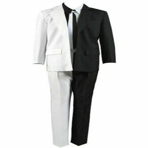 Batman Two-Face Harvey Dent Cosplay Costume Tie Jacket Black White Suit Outfit213w