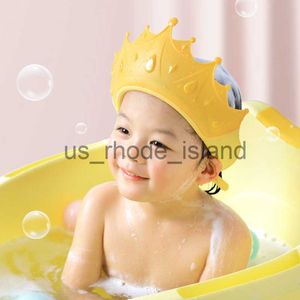 Duş başlıkları karikatür taç bebek duş yumuşak kapak ayarlanabilir kulak koruma yürümeye başlayan çocuklar yıkama şapkaları banyo şampuan çocukları kafa kapağı x0715