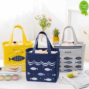 Neue Cartoon-Lunchbox Taschen Kinder Bento-Tasche Tragbare isolierte Leinwand-Mittagessen-Tasche Thermische Lebensmittel-Picknick-Tasche Kühler-Mittagessen-Taschen für Frauen