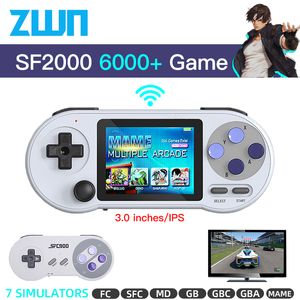 Portable Game Players SF2000 3 Inch IPS Wireless Retro Handheld Game Console Built in 6000 Games Support AV Output Classic Mini Video Games for Kids 230715