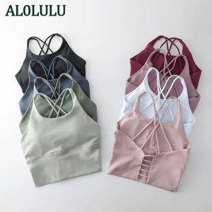 Al0lulu Yoga klädsport Underkläder Yoga Bra Ytterkläder Top Fitness Running Vest