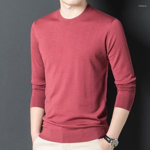 Männer Pullover Top Grade Merino Wolle Dünne T Shirts Für Männer Oansatz T Tops Männlich Einfarbig Reine Jumper lange Ärmel Stricken Kleidung