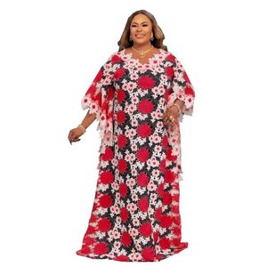 Abbigliamento etnico Pizzo Abiti africani Per le donne Taglie forti Boubou 2021 Abiti africani Dashiki Abito lungo Africaine Femme Wedding Part223W