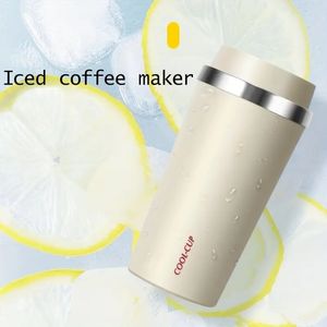 Bärbar USB Ice Extraktion Kaffemaskin Dubbelskikt Ice Cup Cold Extraction Coffee Fruit Machine Ice Beverage Machine Inbyggd litiumbatteri