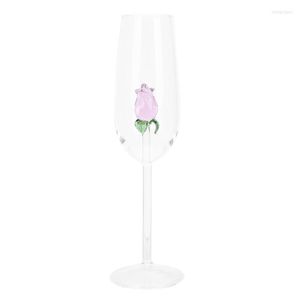 Taças de vinho Rosa Taça Champanhe Taça Cristal Coquetel Flor Vermelha Beber Festa Flauta Casamento Copos Criativos Flautas Uísque Caule