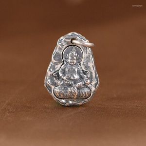 Kedjor solid 925 sterling silver buddha liten hänge 0,82 tum