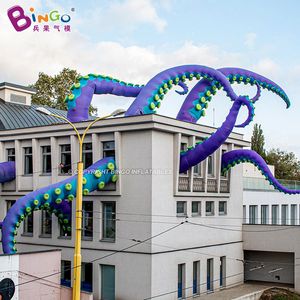 Bouncers Infláveis Playhouse Baloiços Inflável Polvo Tentáculo 3-7 Metros de Altura Tubo de Lula Roxo Tentáculos Ocean Toy Building Decorative Prop 230714