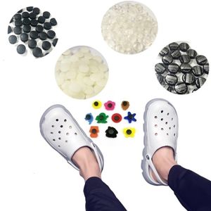 Schuhteile-Zubehör, 500 Stück, verschiedene Größen, Kunststoffschnallen, DIY, schwarze transparente Knöpfe, passend für Sandalen, Schuhe, Rückseite, Schnalle von Charms 230714