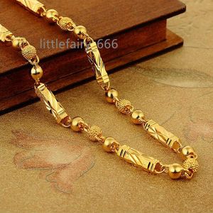 Fashion Concise Gold Vietnam Style 6/7/8mm Big Necklace Jewelry for Men 24k Vietnam Alluvial Gold Necklace