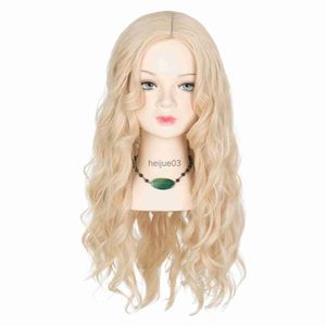 Syntetiska peruker Miss U Hair Long Blonde Wavy peruk för flickors barn med halsband Halloween Party Wig X0715