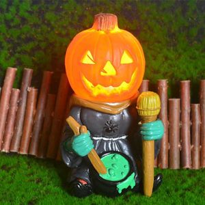 Garden Decorations Halloween Pumpkin Knight Garden Decoration Light-Up Tablett Statyer Ornament för gårdar utomhus gräsmatta halloween dekoration l230715